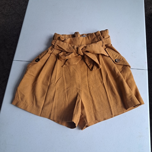 Lush Pants - Lush High-Waisted Mustard Color Shorts